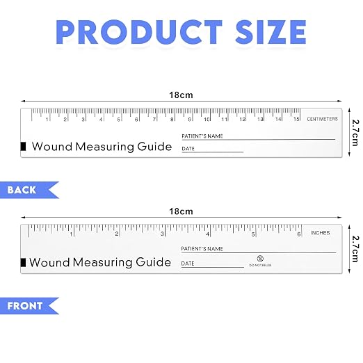 500 Pcs Wound Ruler 6 Inch Wound Measuring Tape Paper Guide Ruler Double Sided - Image 4