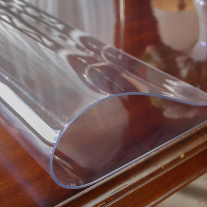 OstepDecor 23.6 x 55 Inch Clear Table Cover Protector, 2mm Thick Clear Plastic - Image 9
