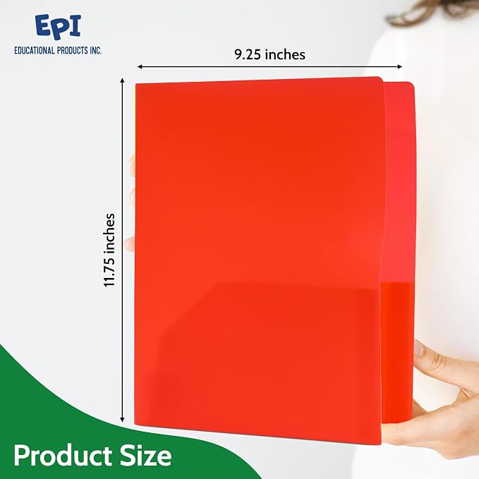 24 Pack Yellow Plastic Folders - Image 2