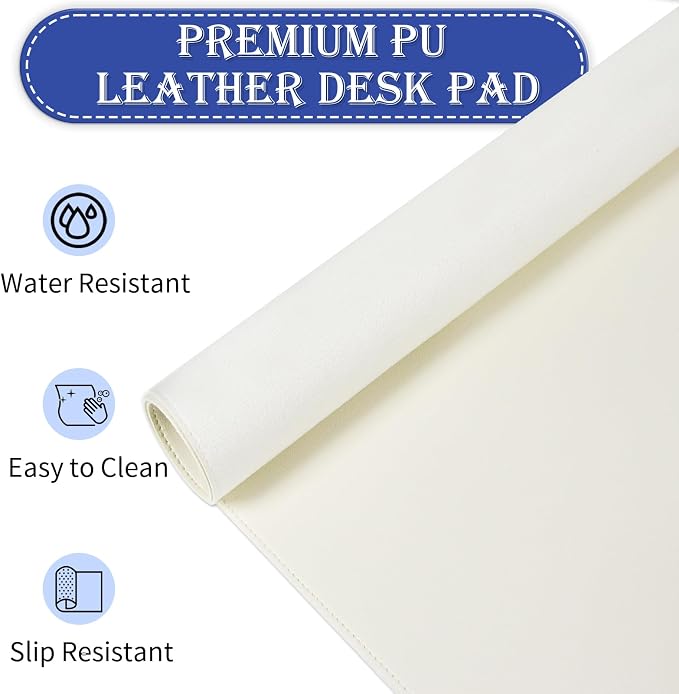 Large Desk Mat 35.4" x 17", PU Leather Desk Pad Protector, Non-Slip Large Mouse - Image 4