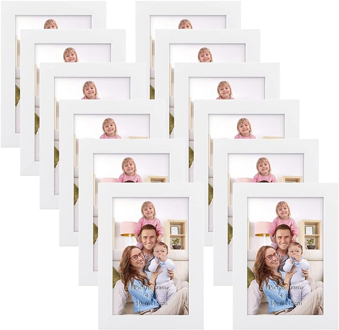 Giftgarden White 4x6 Picture Frame Pack of 12 by Giftgarden