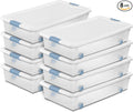Sterilite 8-Pack Wheeled Latching Box, Plastic Under Bed Storage Bins by Sterilite