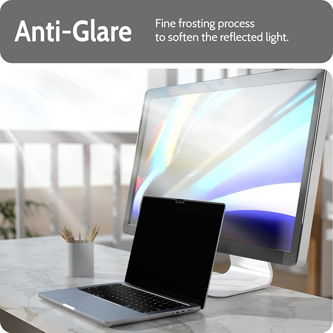 Peslv Magnetic Privacy Screen for MacBook Pro 14 Inch, Removable Matte Blue - Image 4