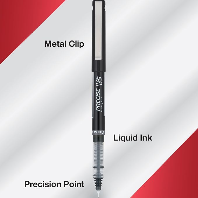 PILOT, Precise V5, Capped Liquid Ink Rolling Ball Pens, Extra Fine Point 0.5 mm - Image 4