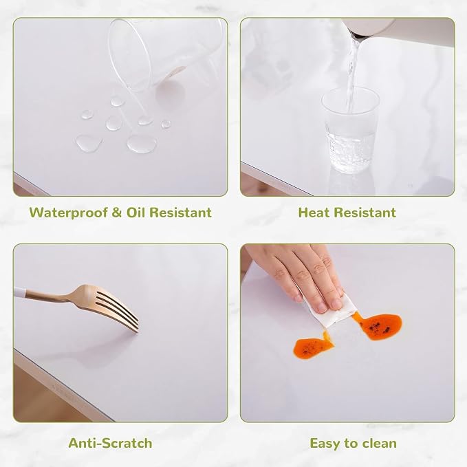 38" x 70" Clear Table Cover Protector, Waterproof & Durable, Rectangular - Image 4