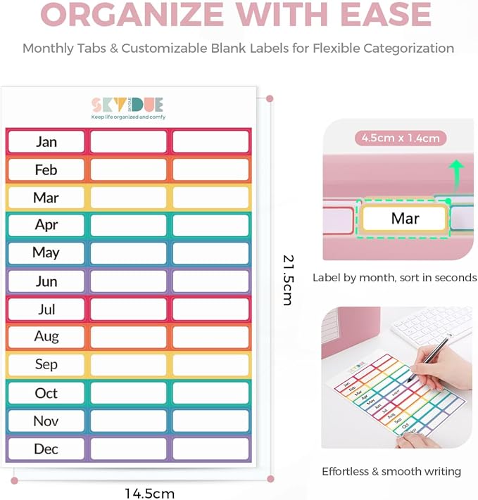 SKYDUE 13-Pocket Expanding File Folder, Accordion Document Organizer - Image 2