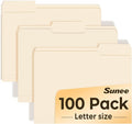 SUNEE Manilla Folders Letter Size, 100 Per Box, 1/3 Cut Tab by SUNEE