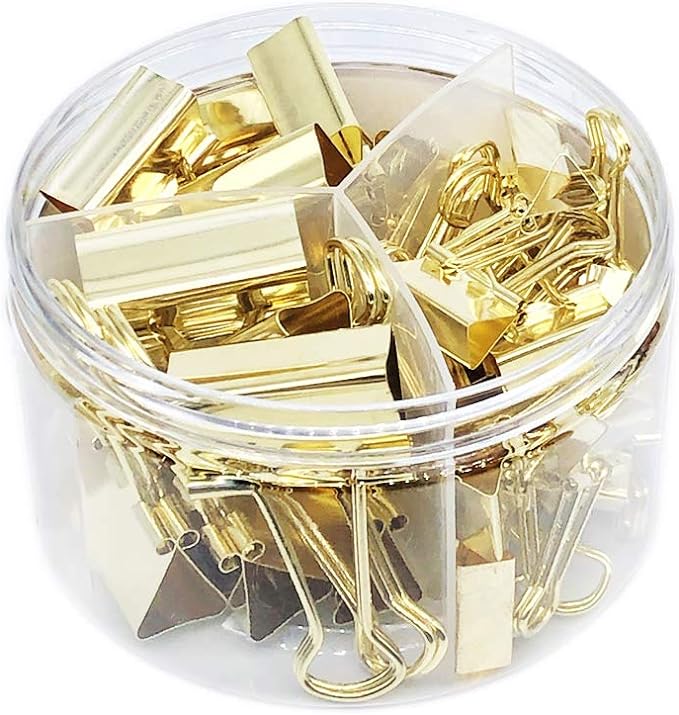Gold Binder Clips Paper Clamps by YOPINK