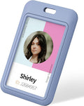 Uniclife 3 Pack Sliding ID Badge Holder Vertical Hard Plastic Case by UnicLife