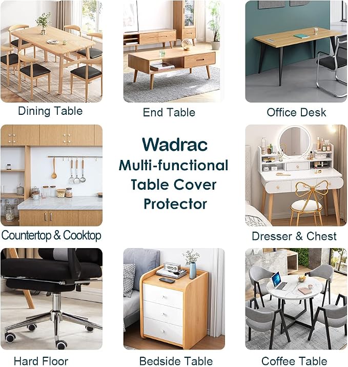 Clear Table Protector Plastic Table Cloths PVC Night Stand Table Mat Office - Image 5