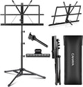 CAHAYA Portable Sheet Music Stand: Dual Use Desktop Book Holder Folding by CAHAYA