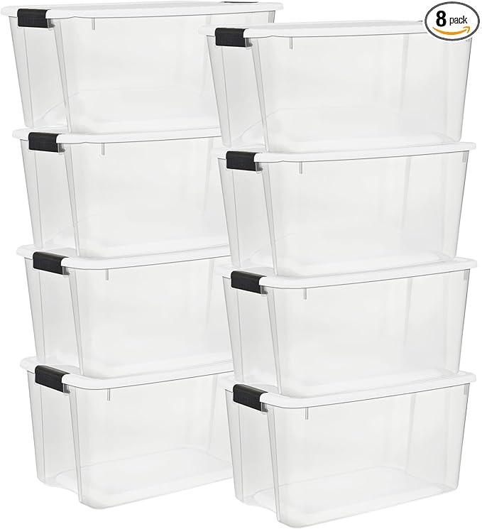 Sterilite 8-Pack 70 Quart Ultra Latch Box, and Closet by Sterilite