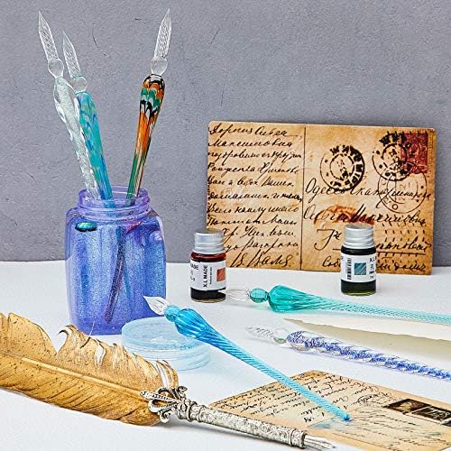 Zonon 6 Pcs Glass Dip Pen(Stylish Color,Bright Style)