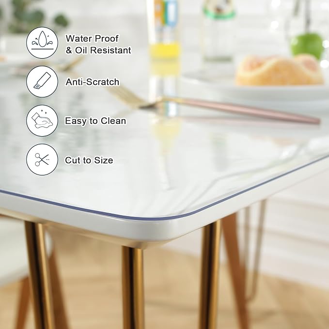 LovePads Clear Desk Mat 24 x 78 Inch, 1.5mm Thick Clear Table Protector - Image 3