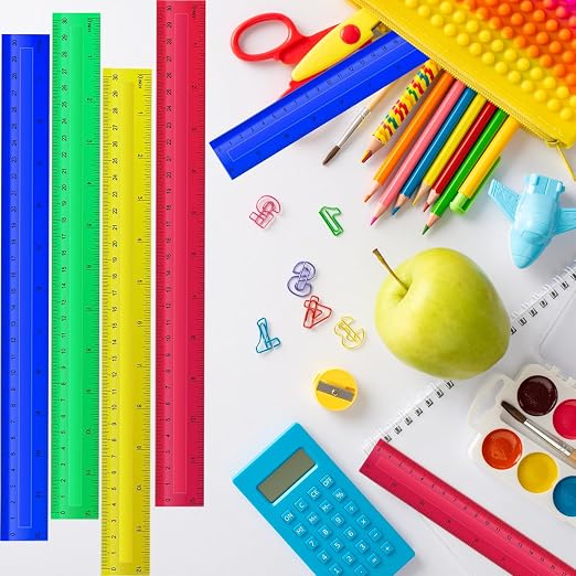 12 Inch 100 Pcs Rulers Bulk Plastic Kid Ruler - Image 7