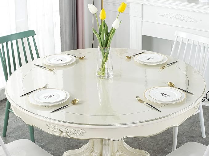 Deep Dream 1.5mm Thick 48 Inches Clear Round Table Protector, Round Table Cover by DeepDream