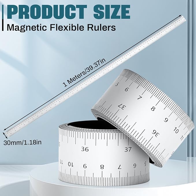 Relaxweex 2 Pcs 39.37 Inch Magnetic Ruler Flexible Tape Magnetic Tape Measure - Image 2