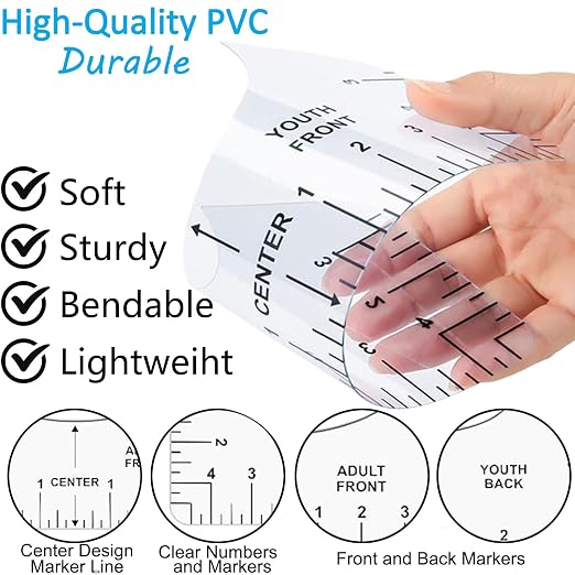 19Pcs Sublimation Accessories, Tshirt Ruler Guide Vinyl Alignment Tool - Image 8