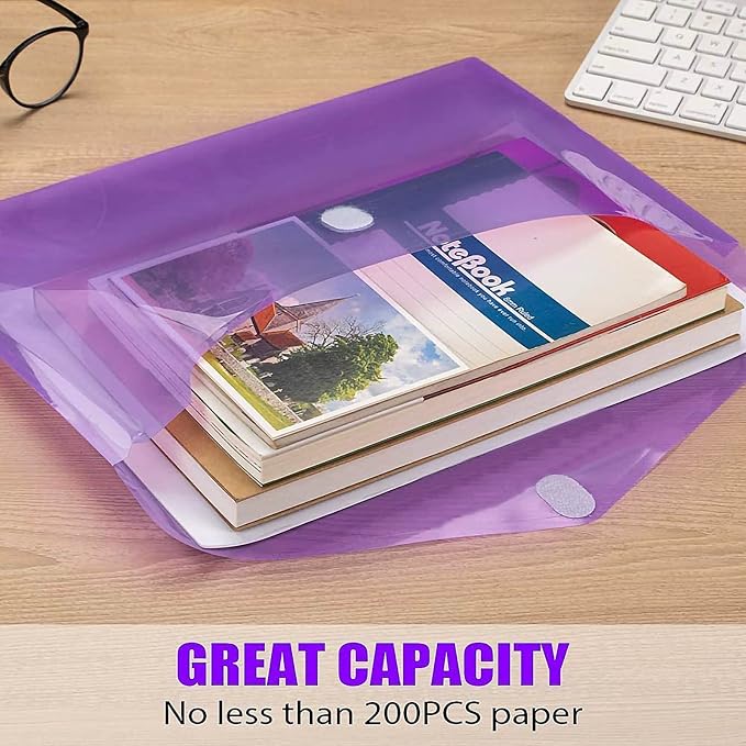 Sooez 6 Pack Plastic Envelopes File Folders, Plastic Folders - Image 6