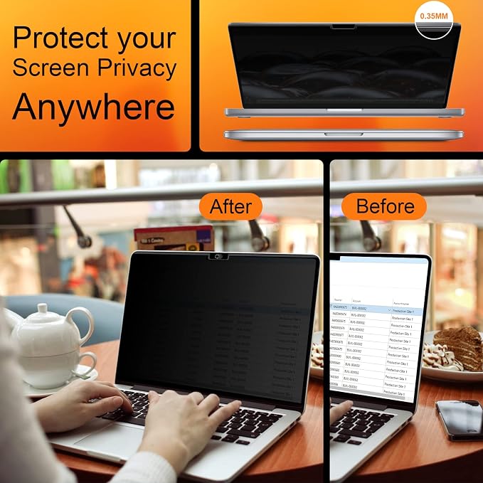 Mamol Magnetic Privacy Screen MacBook Pro 16 Inch 2021-2026, Removable Anti - Image 6