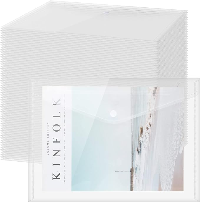Zhehao 100 Pcs Clear Plastic Envelopes File Folders by Zhehao