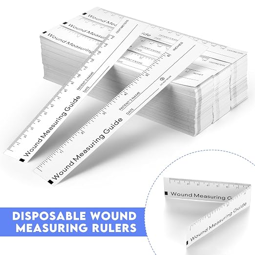 1000 Pcs Wound Ruler 6 Inch Wound Measuring Tape Paper Guide Ruler Double Sided - Image 3