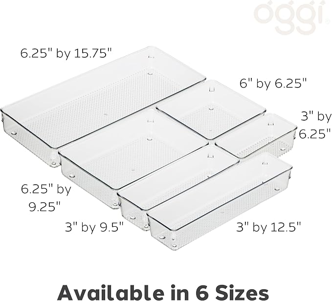 Oggi Clear Drawer Organizer | 6" X 9" | Pack of 2 | - Image 4