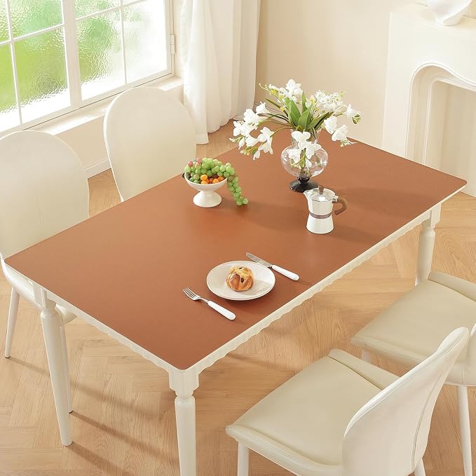 OstepDecor Brown Table Cover Protector 30 x 72 Inch, 1.5mm Thick Plastic Table by OstepDecor