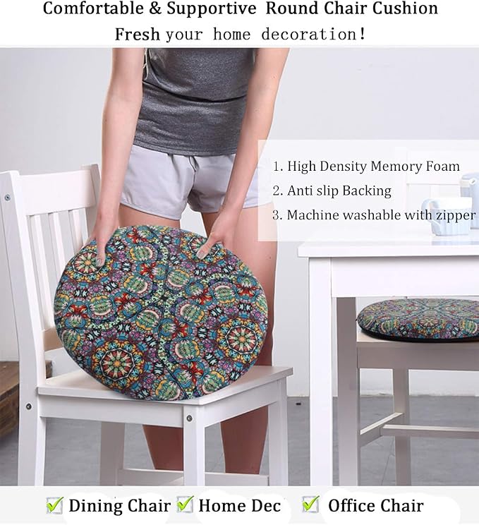 Sigmat Memory Foam Seat Cushion Anti-Slip Soft Round Stool Cushion Chair Pad 16 - Image 3