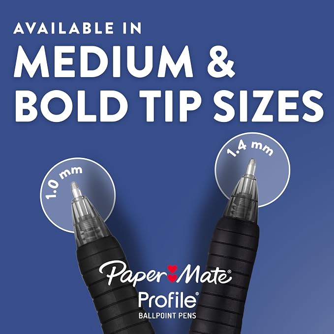 Paper Mate Profile Retractable Ballpoint Pens Bold Point Black - Image 7