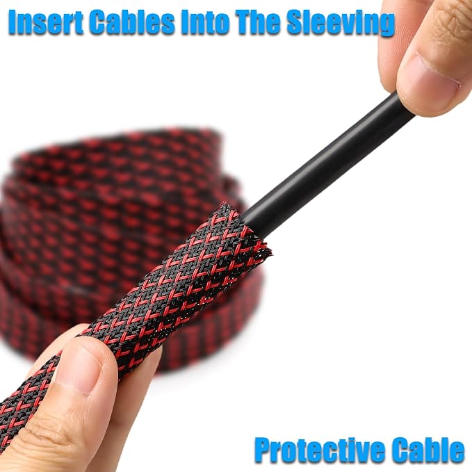 25ft PET Expandable Braided Cable Sleeve 5/8inch Pet Braided Cable Sleeve - Image 4