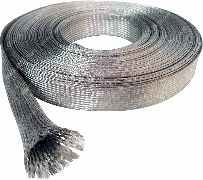 Electriduct 1.25" Tinned Copper Metal Braid Sleeving Flexible EMI RFI Shielding - Image 2