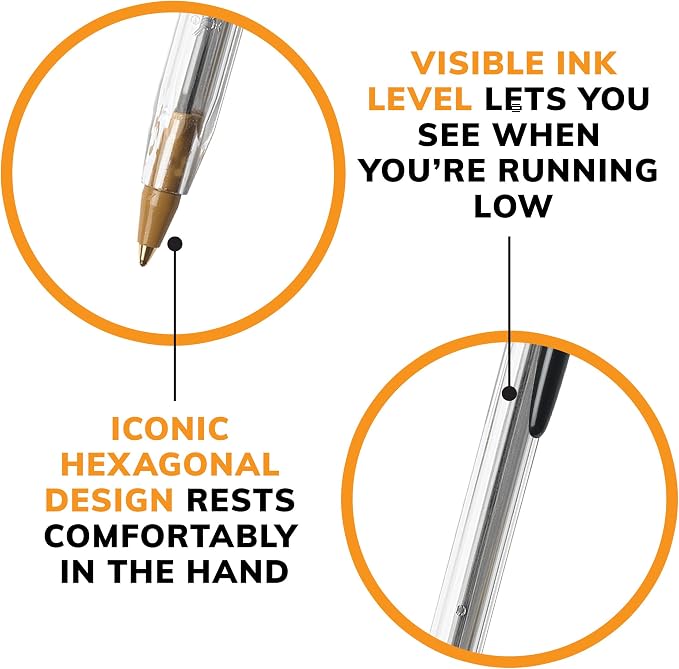 BIC Cristal Xtra Smooth Black Ballpoint Pens, Medium Point, Extra Smooth and - Image 6