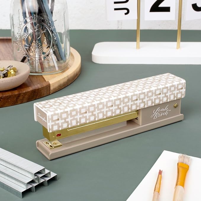 Swingline Stapler by Leah Bisch, 20 Sheet Capacity, Full Strip, Tan Tiles - Image 2