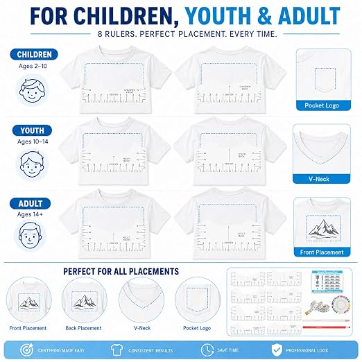 Tshirt Ruler Guide Vinyl Alignment, Shirt Measurement Tool Placement Center - Image 3