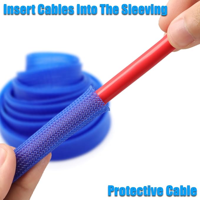 25ft PET Expandable Braided Cable Sleeve 5/8inch Pet Braided Cable Sleeve - Image 4
