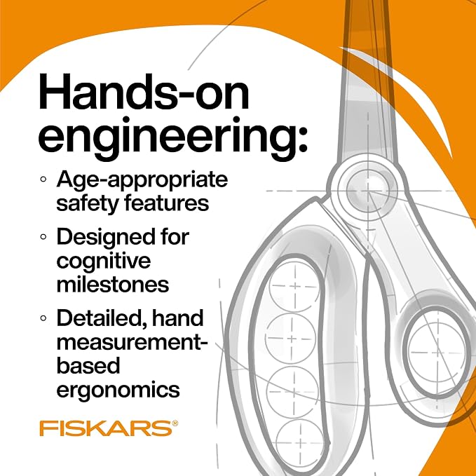 Fiskars 7" SoftGrip Left-Handed Student Glitter Scissors - Image 2