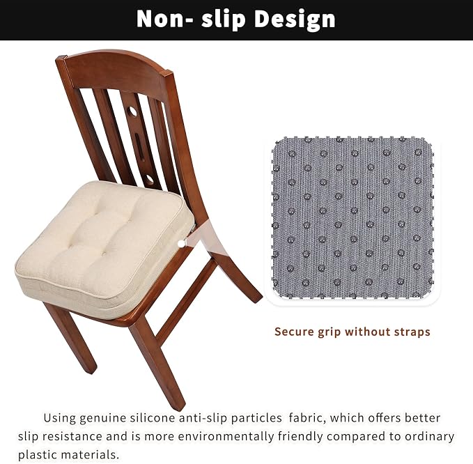GOFORIT Chair Cushions, Tufted Shredded Memory Foam Chair Pads, Non-Slip Seat - Image 3