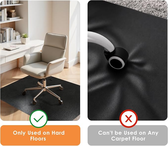 Kuyal Chair mat for Hardwood Floor 51 x 63 inches Rectangle Floor Mats - Image 4