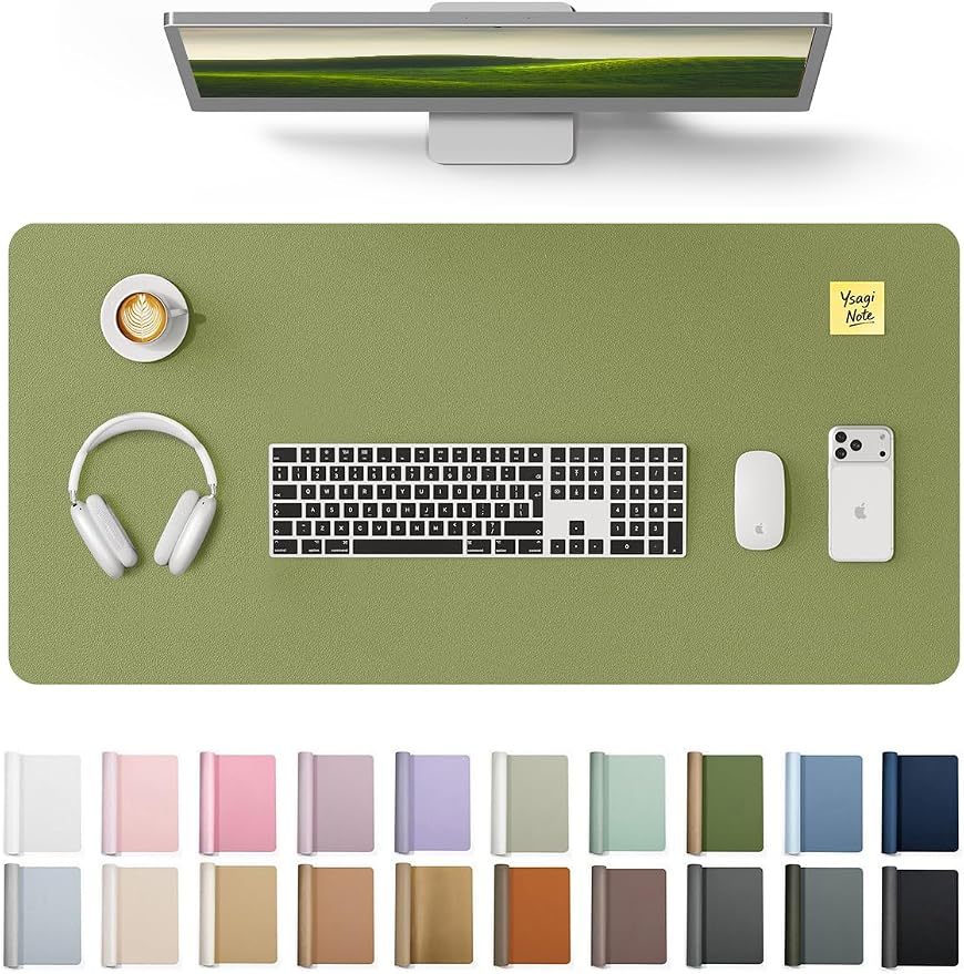 YSAGi Leather Desk Protector, Office Mat, Large Mouse Mat, Non-Slip PU Leather by YSAGi