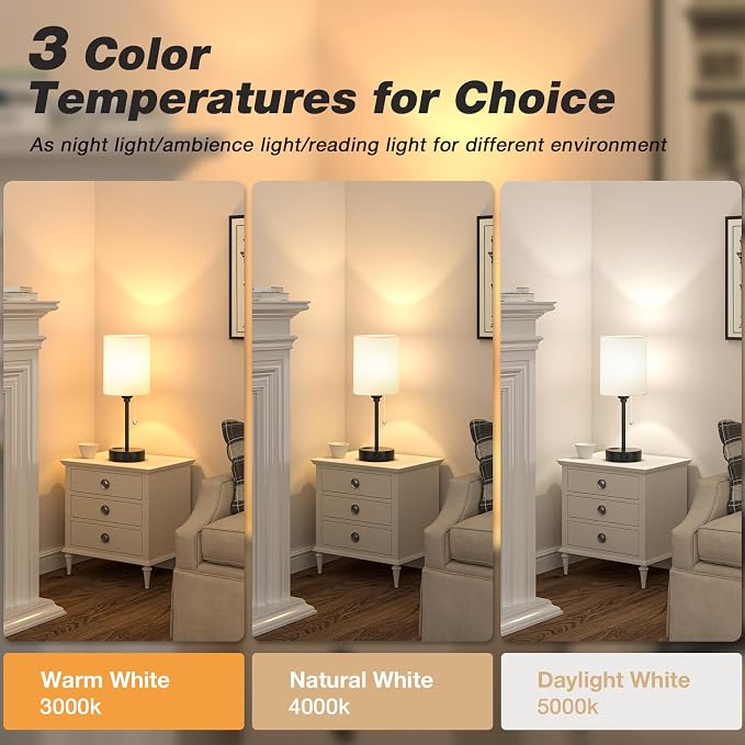 Bedside Table lamp for Bedroom Set of 2 - Image 2