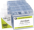 Fushing 500 Pcs Clear Plastic Horizontal Name Tag Badge ID Card Holders by Fushing