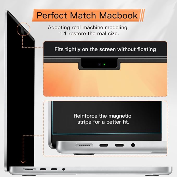 Mamol Magnetic Privacy Screen MacBook Air 13 Inch, Removable Anti Blue Light - Image 7