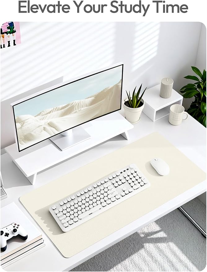 YSAGi Leather Desk Pad Protector, Office Desk Mat, Large Mouse Pad, Non-Slip PU - Image 6