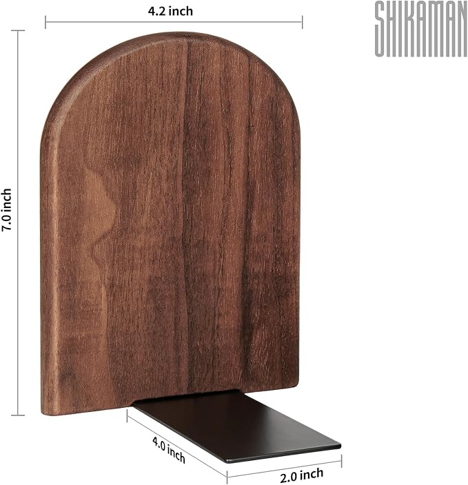 Book Ends, 2 Pair Large Bookends Wood Book Ends Universal Economy Bookend - Image 2