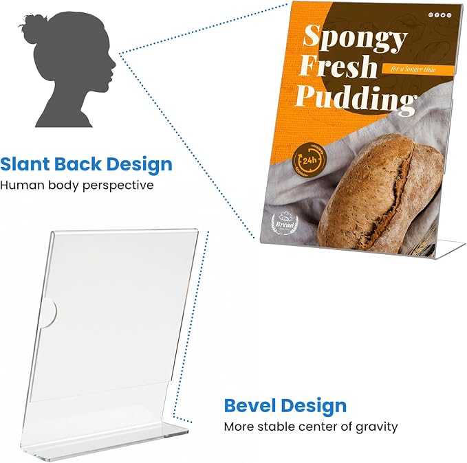 10 Pack Acrylic Sign Holder 5 x 7, L-Shape Clear Plastic Display Stand - Image 6