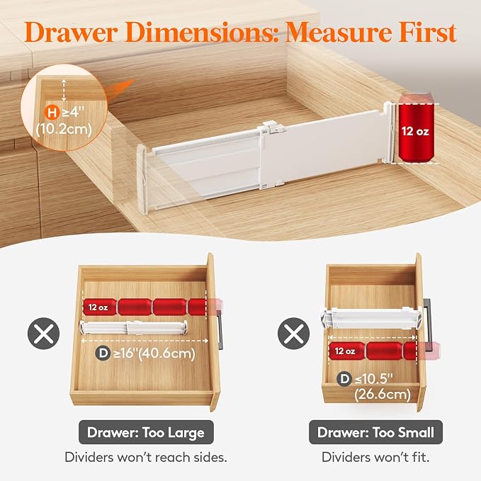 Lifewit 12 Pack Drawer Dividers - Image 6