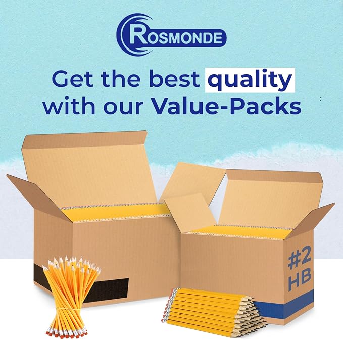 Rosmonde Pencils Bulk, 2500 Pack, Pencils Sets, Pre Sharpened #2, Easy Hold Grip - Image 5