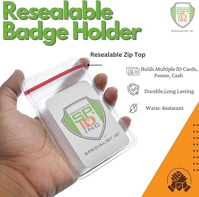 25 Pack - Heavy Duty Clear Vinyl Badge Holders - Image 2