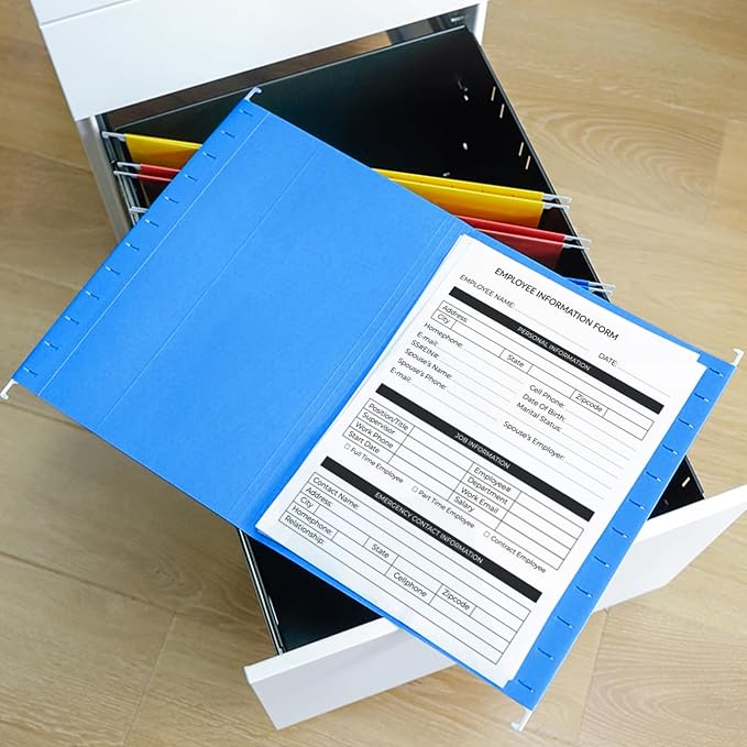pmybupo Hanging File Folders, 25 Pack Yellow Letter Size Hanging File Folders - Image 5